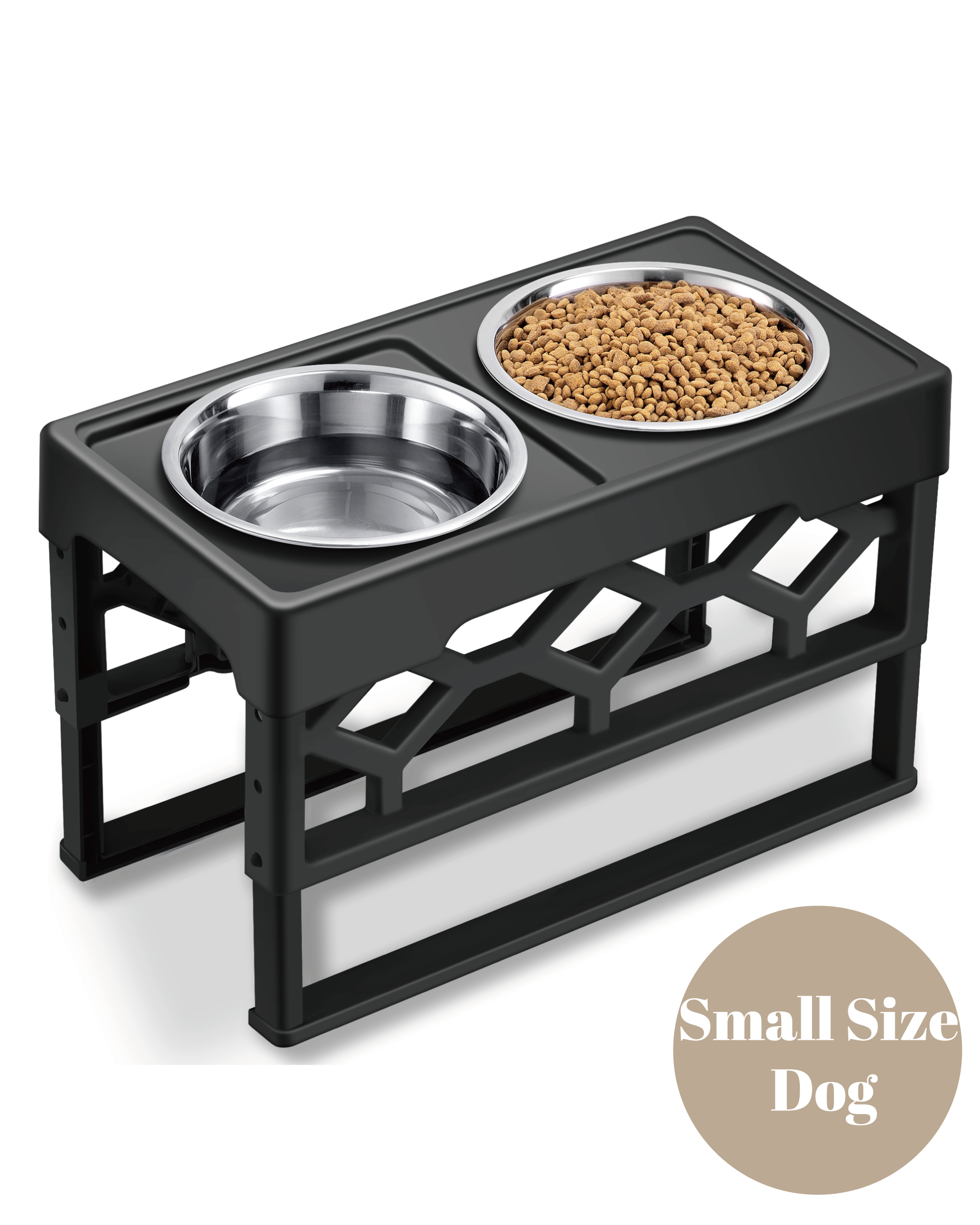 AveryDay Adjustable Elevated Dog Bowls- 4 Heights & 2 Stainless Steel Pet  Bowls